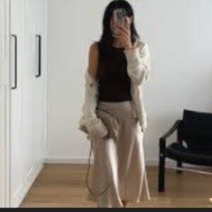 Burberry Silk Crepe de Chine Skirt cream soft beige 2008 Season